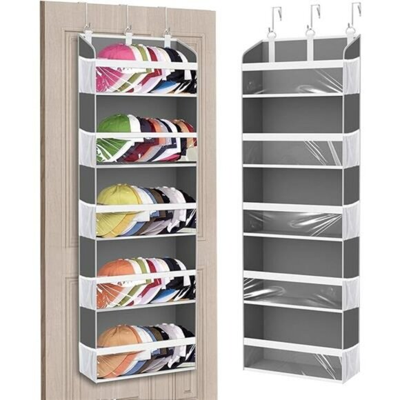 Over the Door Hat Organizer for Baseball Caps, Hold up to 60 Hats Rack Storage - Picture 7 of 7